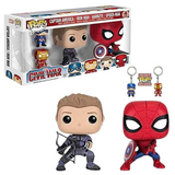 Funko Pop Marvel Captain America: Civil War - Captain America/Iron Man/Hawkeye/Spider-Man 4 Pk