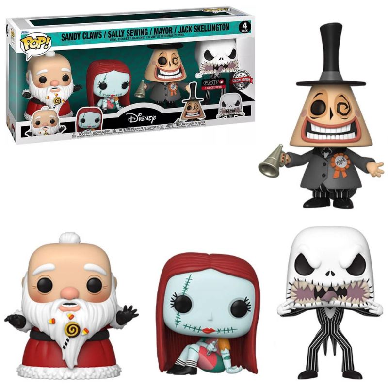 Funko Pop Nightmare Before Christmas 4 Pack Hot Top Exclusive