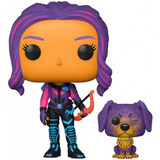 Funko Pop Marvel Hawkeye - Kate Bishop w/ Lucky The Pizza Dog (Blacklight) Special Edition