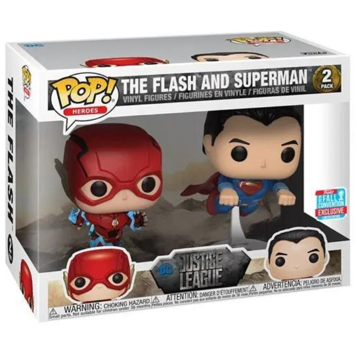 Funko Pop DC Justice League - The Flash & Superman 2 Pk Funko 2018 Fall Convention EX