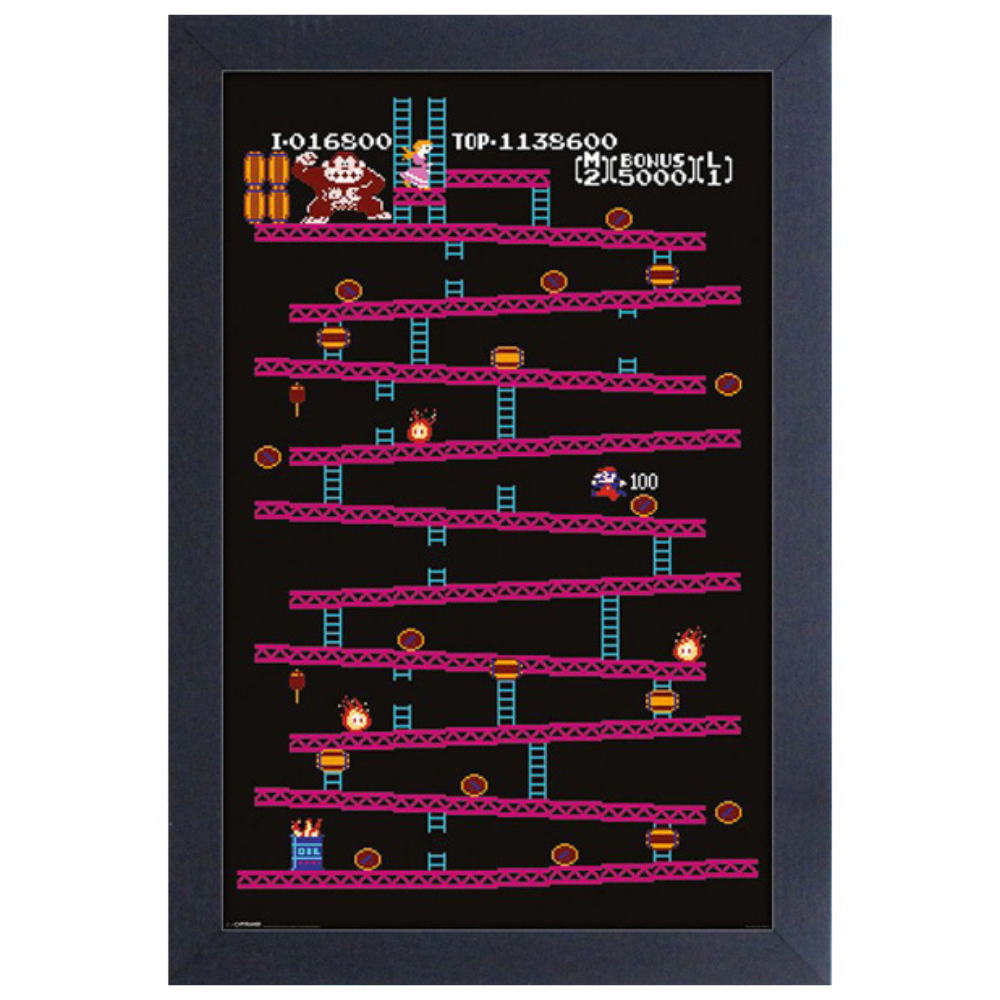 Donkey Kong Level 1 Framed Print