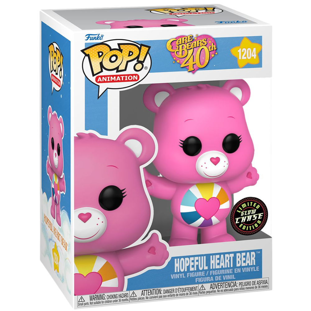 Funko Pop Care Bears 40th Anniversary - Hopeful Heart Bear (Glow) Chase EX