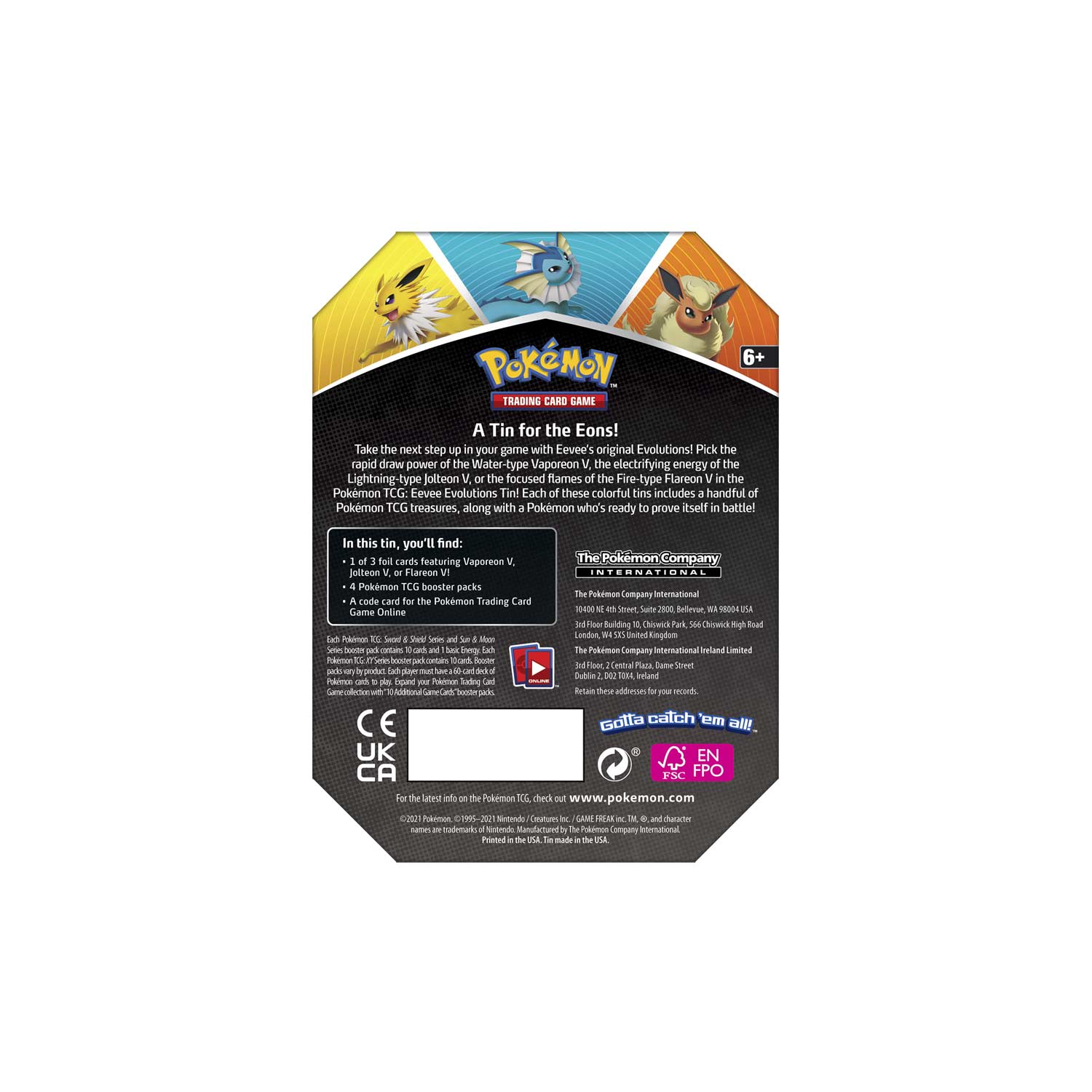 Pokémon TCG: Eevee Evolutions Tin (Flareon V)