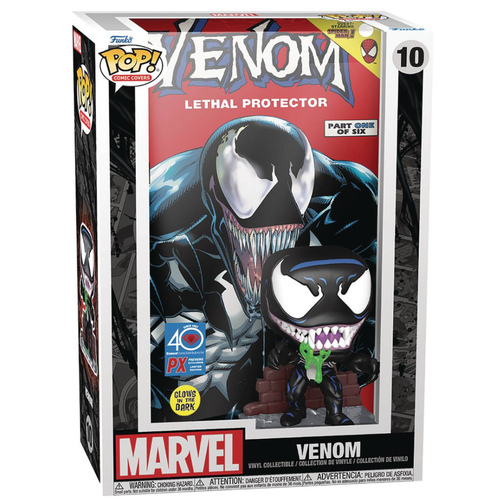 Funko Pop Comic Cover w/ Protector - Marvel Comics Venom Lethal GITD PX EX